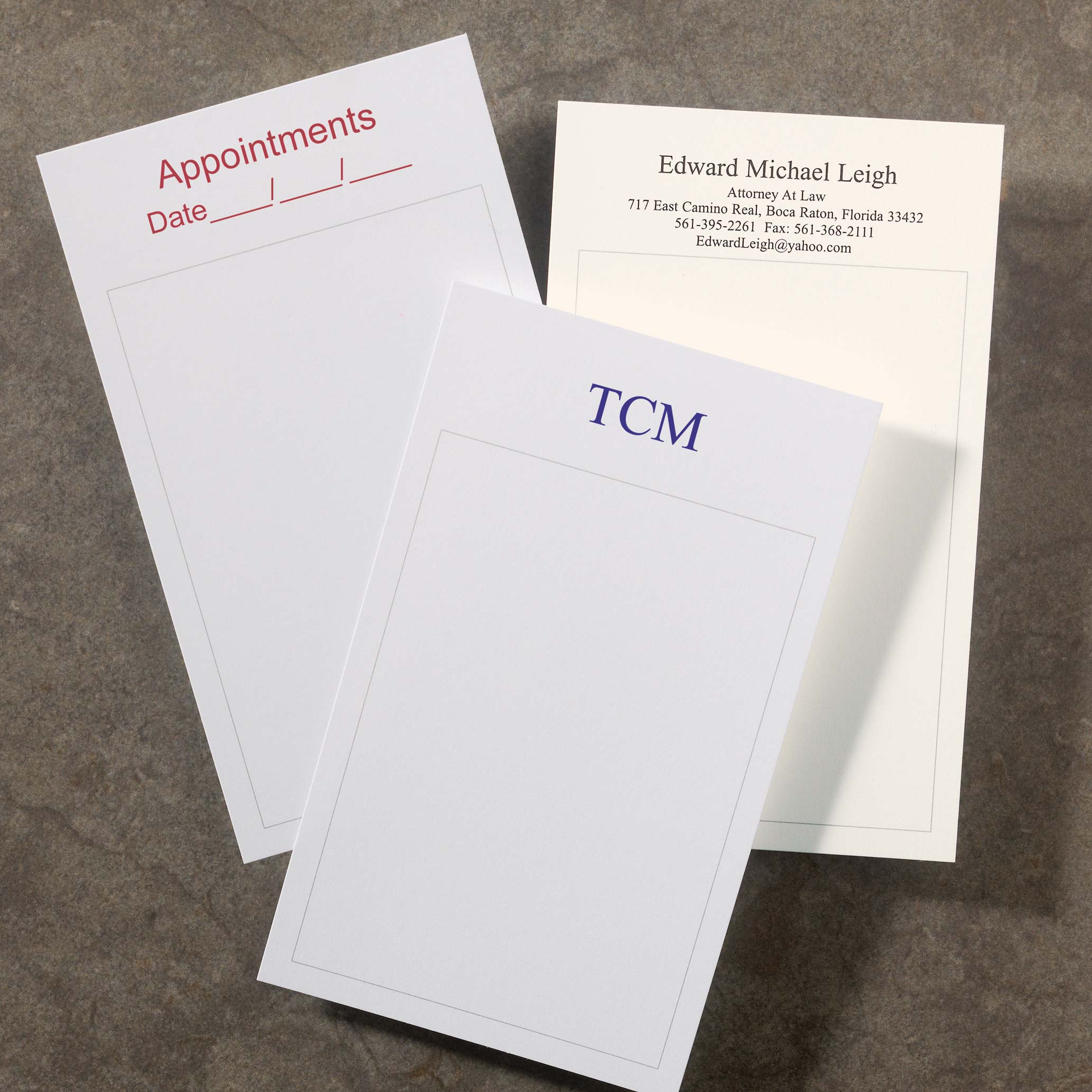 100 Personalized 3 x 5 Cards, Vertical Window