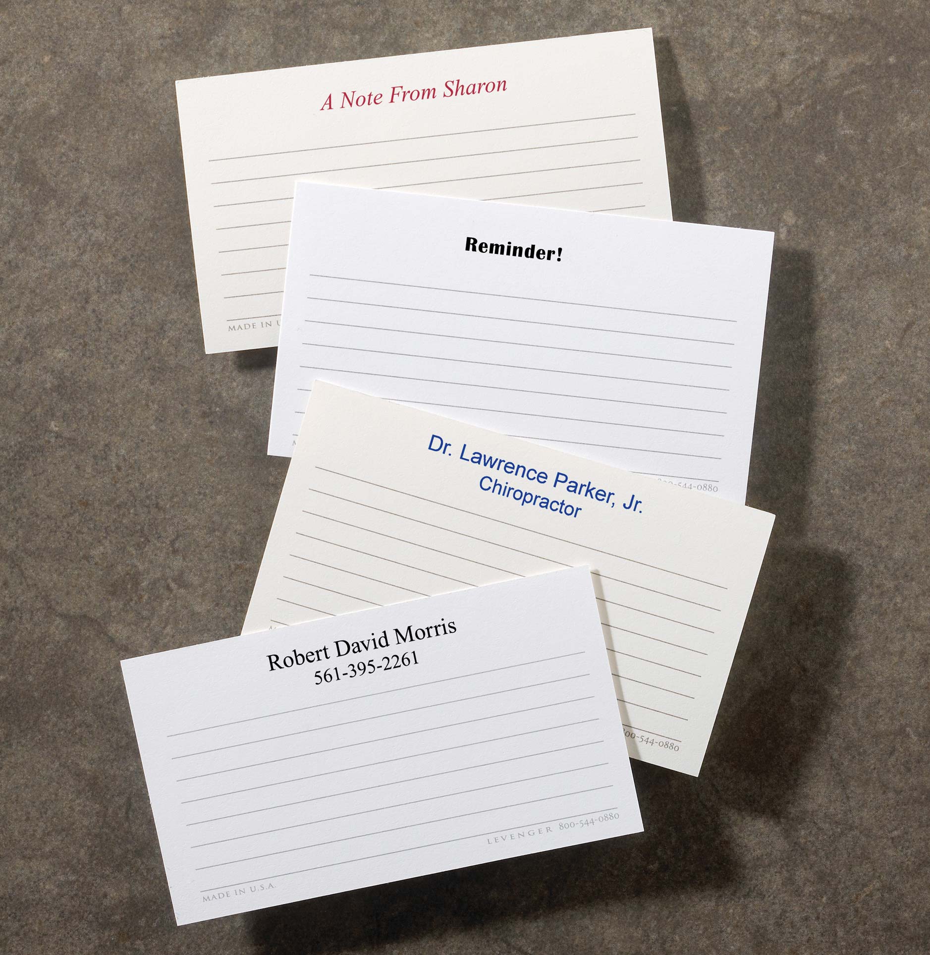 500 Personalized Wallet Cards, Horizontal Ruled