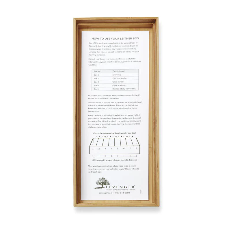 Bamboo Leitner Learning Box - Image 3