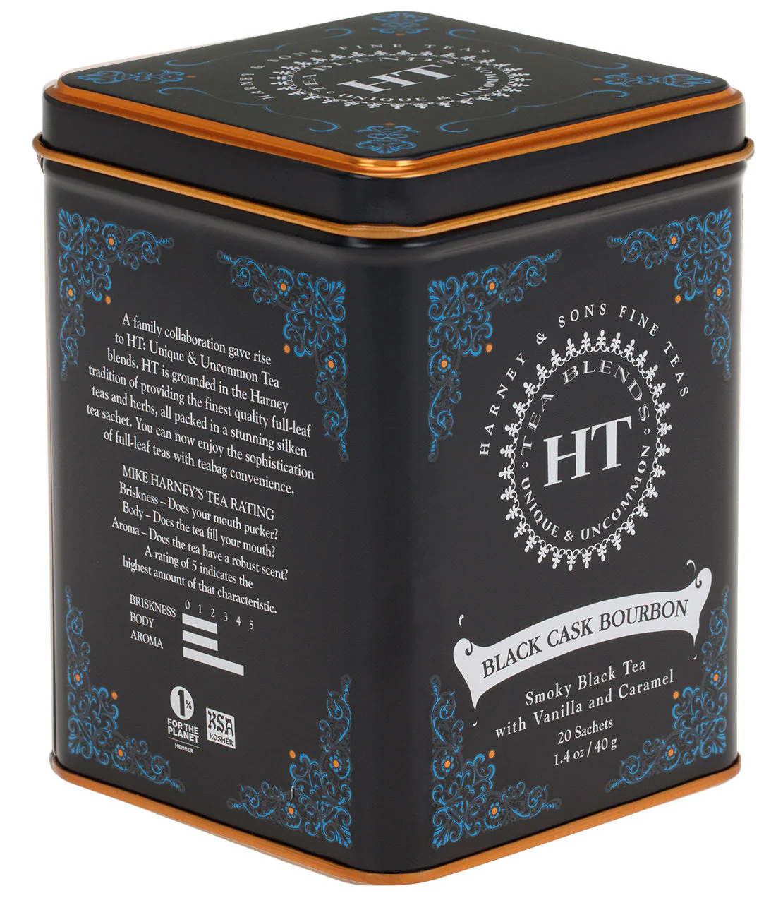 Harney & Sons Fine Teas - Black Cask Bourbon, HT Tin of 20 Sachets