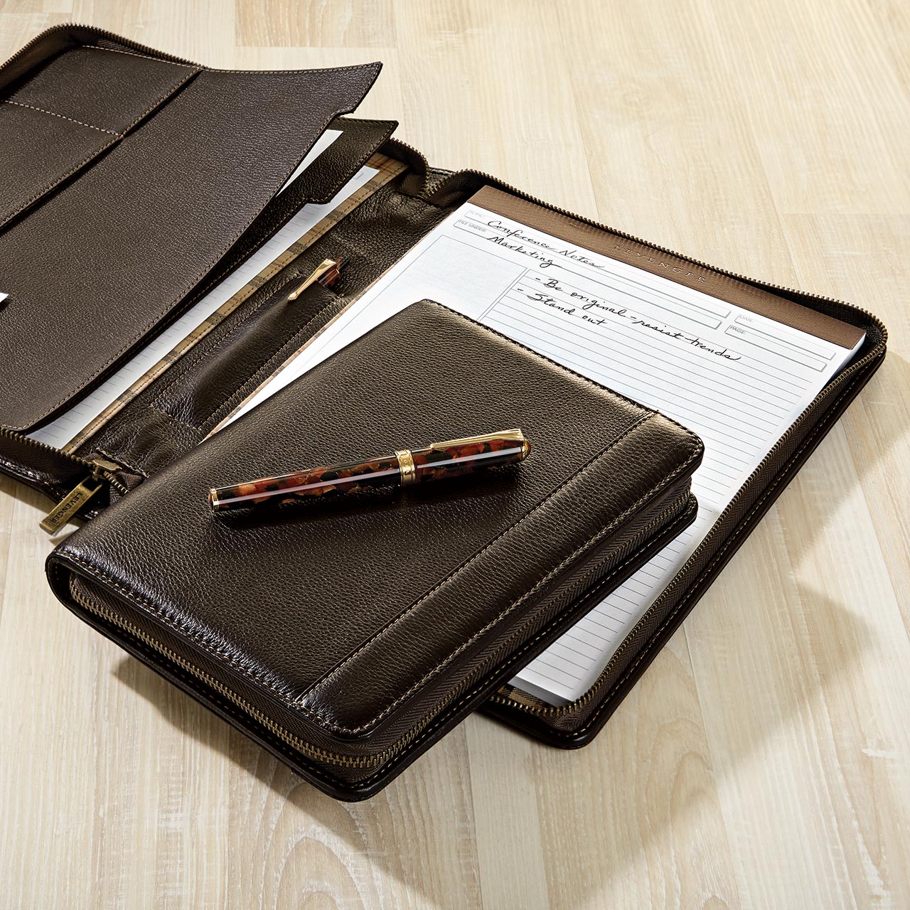 Bomber Jacket Leather Zip-Around Tabbed Folio - Image 2
