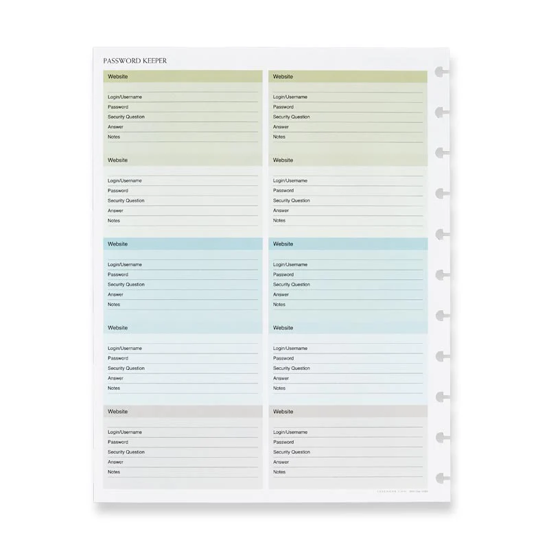 Circa Password Keeper Discbound Refill (25 sheets) - Image 3