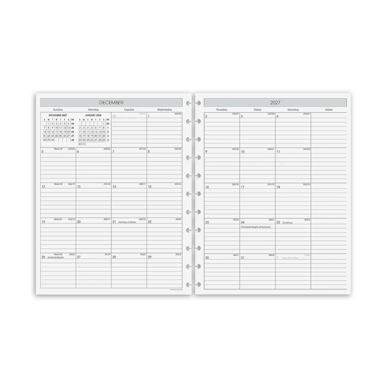 2027 Circa Sunday Start Weekly Agenda Refill, Vertical - Image 5