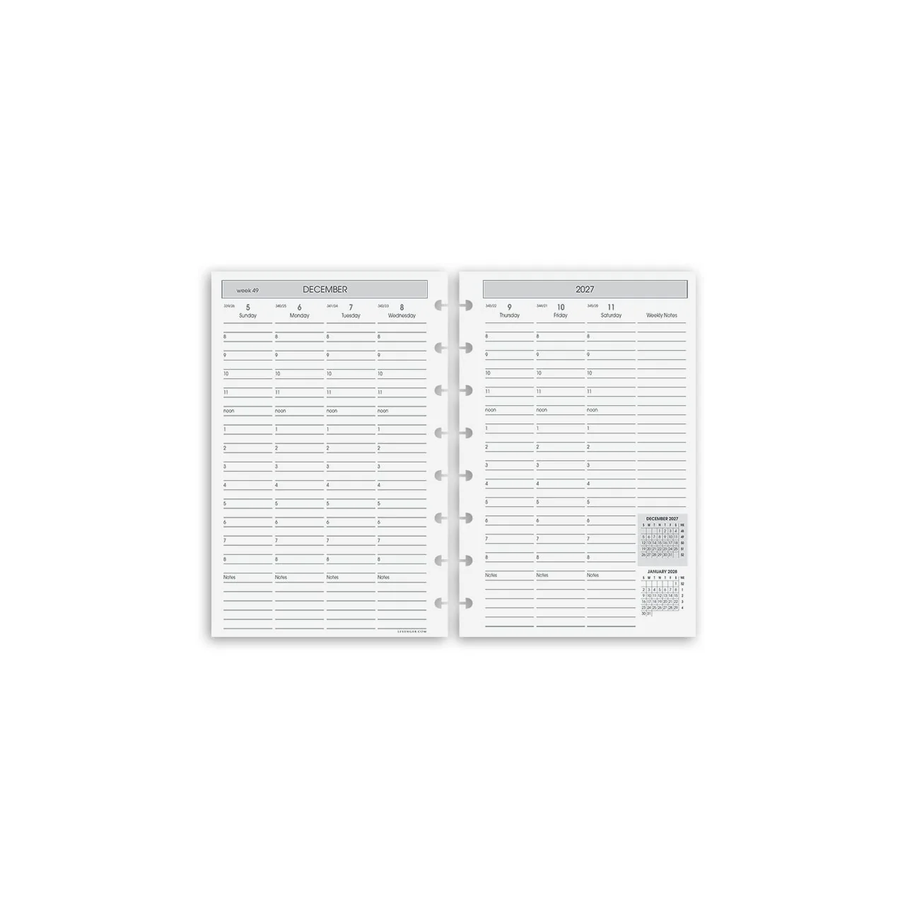 2027 Circa Sunday Start Weekly Agenda Refill, Vertical - Image 6