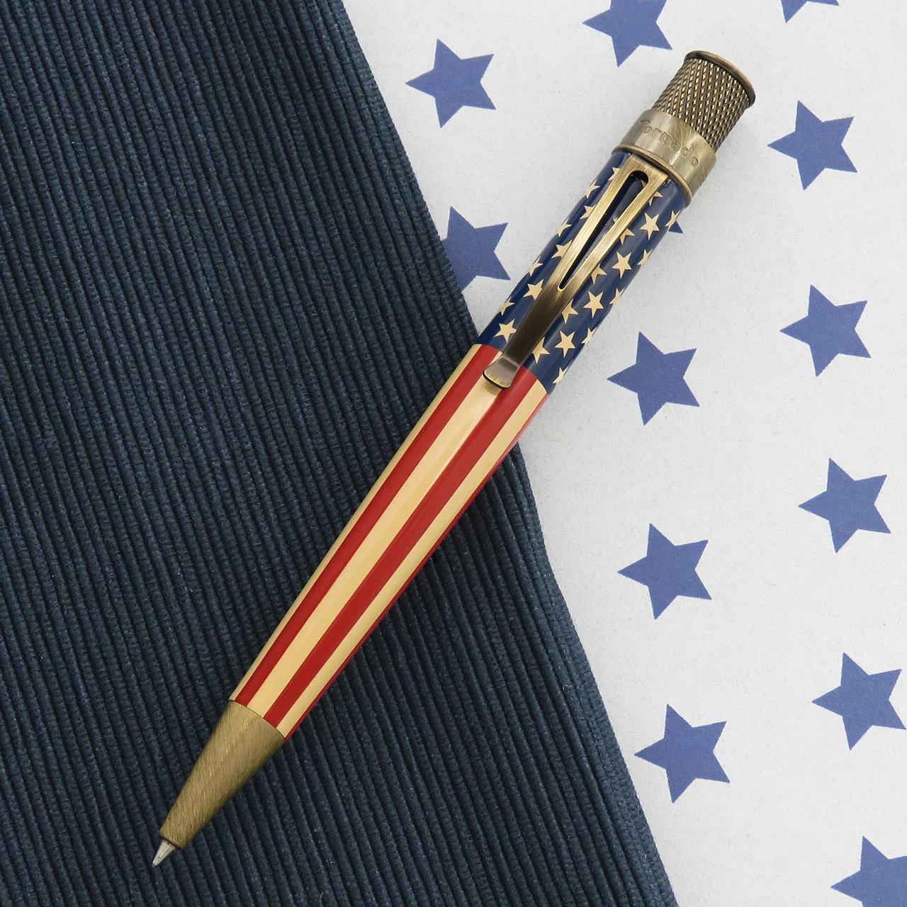 Retro 51 Tornado Vintage Metalsmith Tribute 250 Flag Rollerball Pen