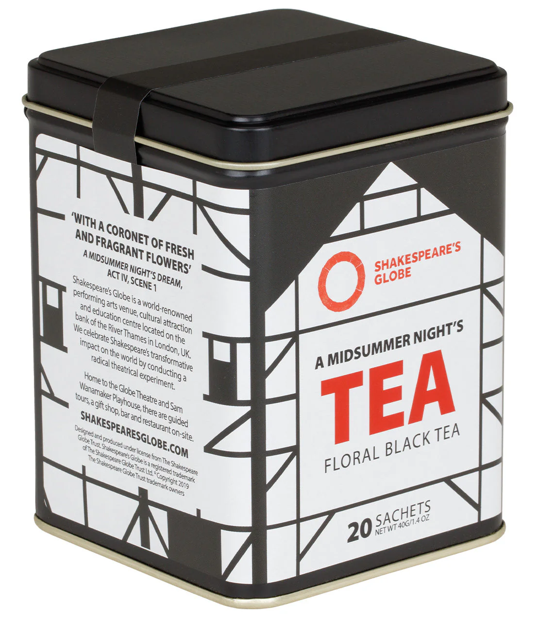 Harney & Sons Fine Teas - Shakespeare's Globe - A Midsummer Night's Tea, Tin of 20 Sachets