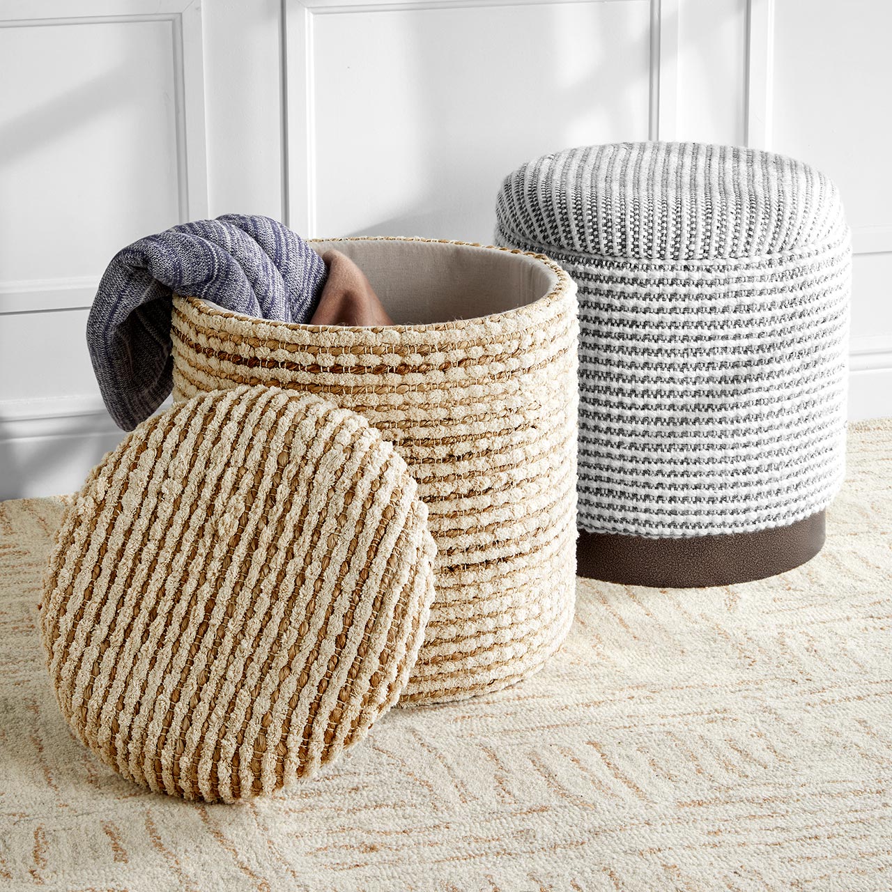 Textured Storage Tuffet - Image 2