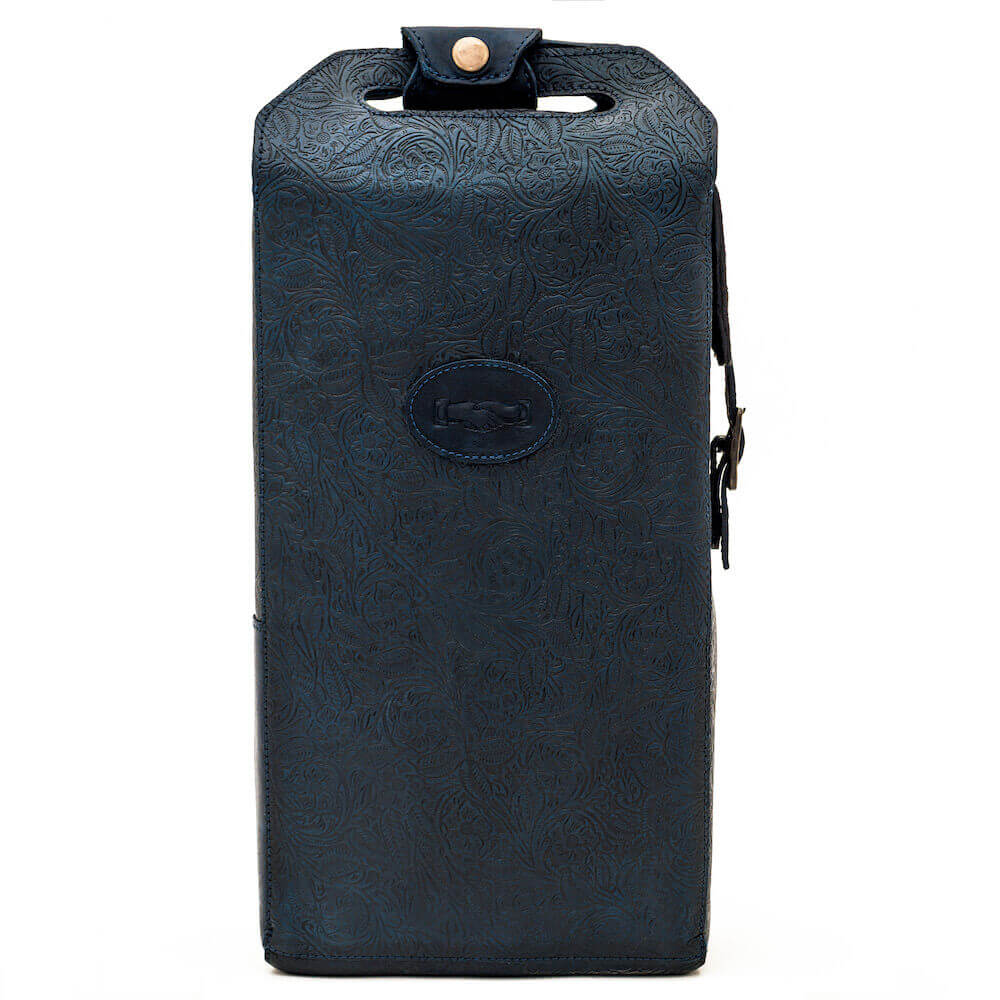 Mission Mercantile Leather Goods - Tooled Leather Two Bottle Wine Carrier - Image 9