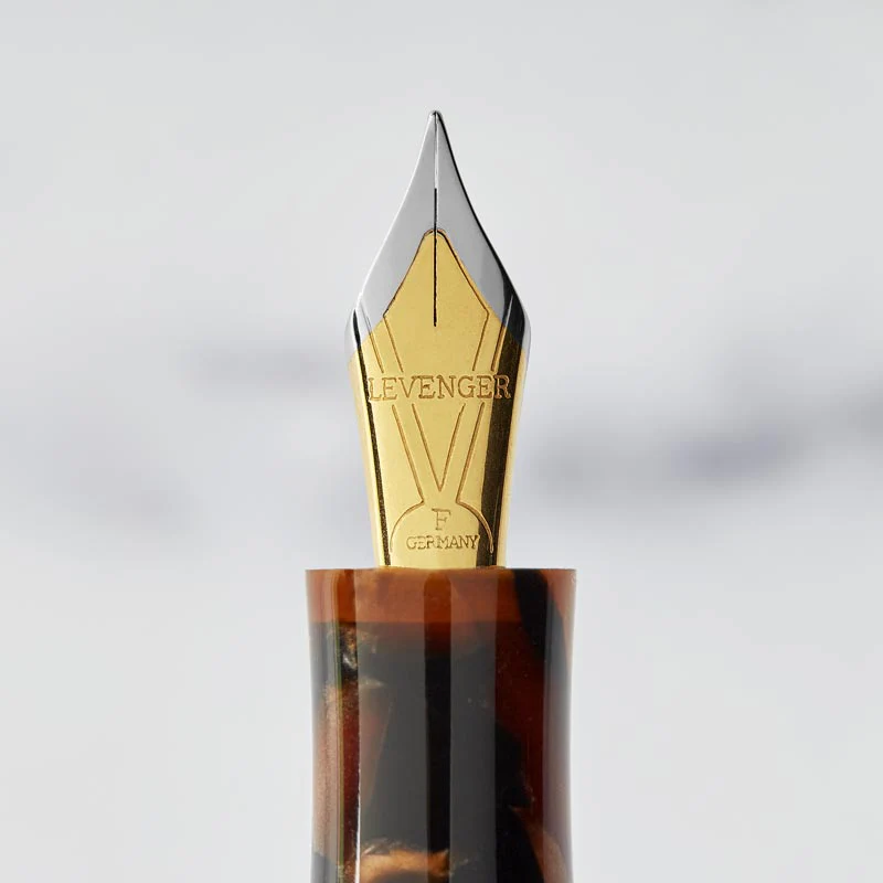 True Writer Classic Golden Dark Tortoise Fountain Pen - Image 5