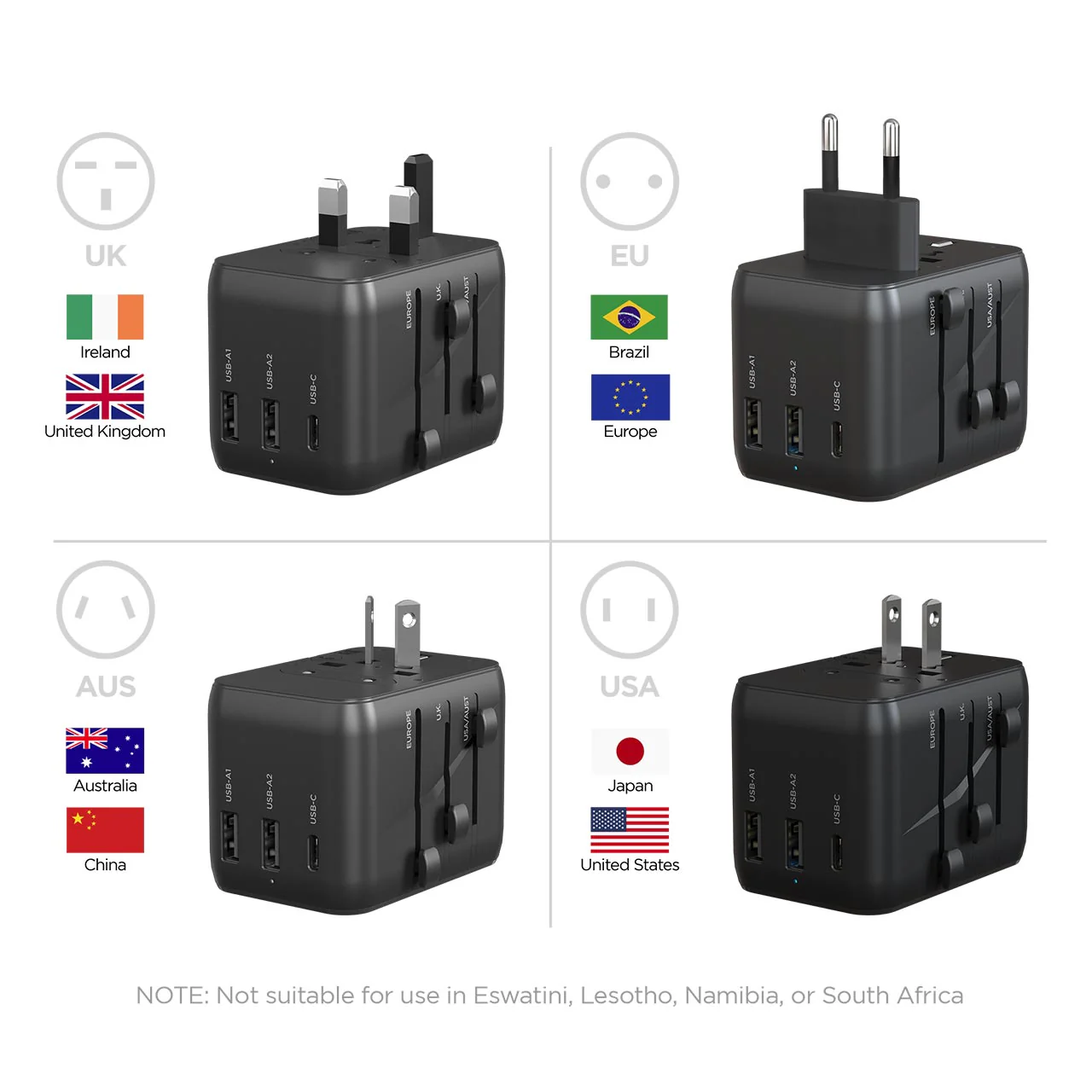 Universal Traveler Adapter with USB C - Image 2
